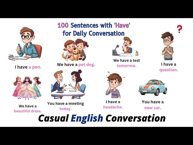 100 Sentences With 'Have' for daily conversation.#casualenglishconversation