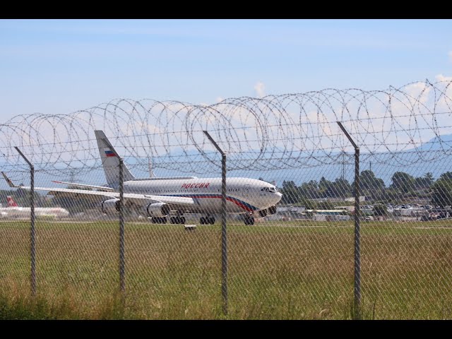 President of Russia Vladimir Putin landing in Geneva Airport