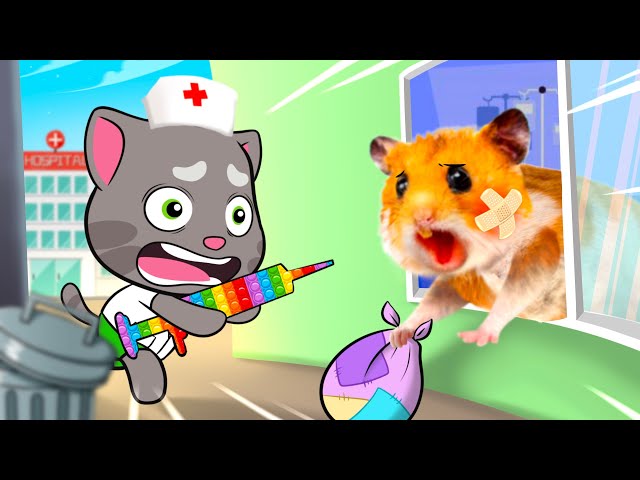 CHECK UP TIME! Hamster Escapes From Talking Tom Dentist