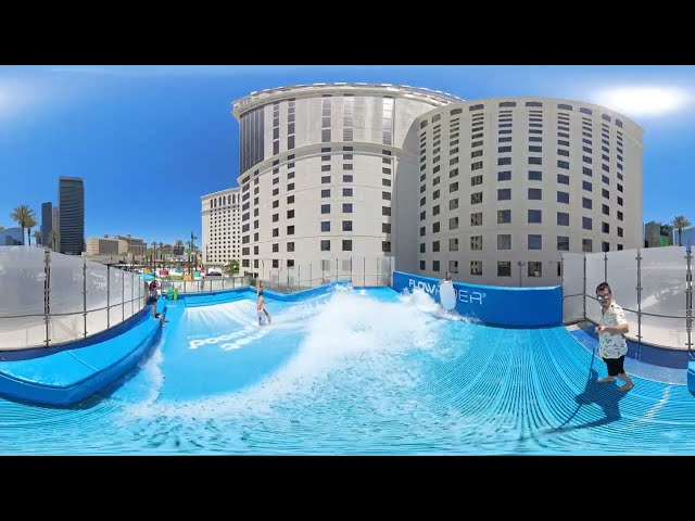 VR insta360 x4 8k 360 video at Planet Hollywood Las Vegas Resort Pool FlowRider Surf Machine Nick