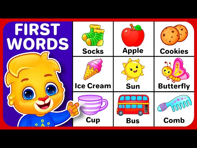 Baby's First Words | Baby Learning Videos | Flash Cards To Learn First Words For Babies & Toddlers