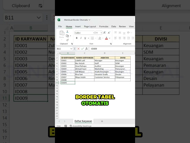 BORDER OTOMATIS DI EXCEL‼️ #belajarexcel #exceltips #excelhacks #exceltutorial #excel #microsoft