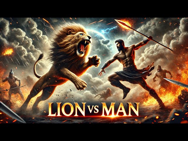 LION VS HUMAN👺vairal video😍#shorts #vairal #shortsfeed