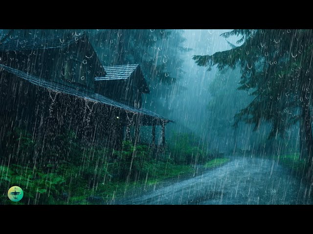 Eliminate Stress and Sleep Well all Night with Heavy Rain & Huge Thunder Sounds on Forest at Night