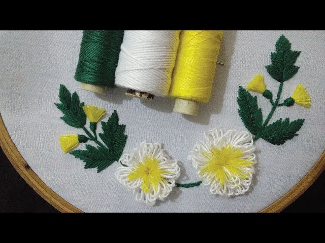 Fancy Flower Hand Embroidery Design - Crafts by Sidra