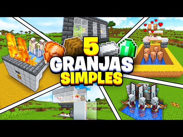 5 GRANJAS SIMPLES para tu SURVIVAL en MINECRAFT 1.21!✌