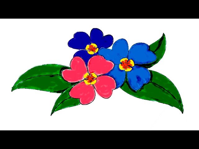 How to draw a flower, draw flowers step by step