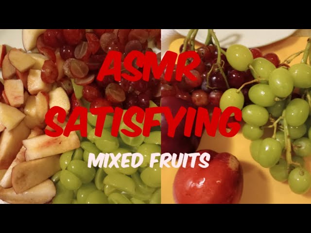 ASMR SATISFYING CUTTING MIXED FRUITS 🍇🍑🫒 #trending #asmr #satisfying #fruitsalad #shorts