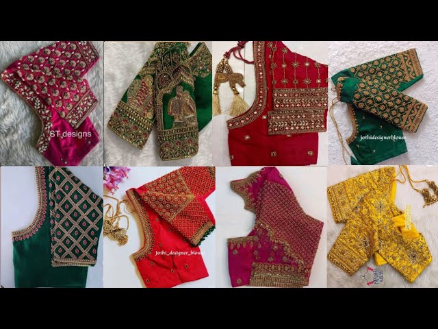 New trends beautiful bridal aari work blouse designs// latest aari work blouse designs// maggam work