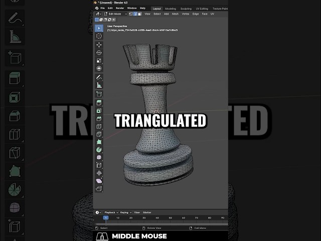 Blender: How To "UN-Triangulate" Objects (In 15 SECONDS)  #blender3d #shorts #3dmodeling