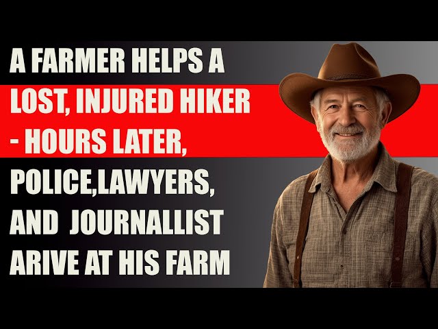 A farmer helps a wounded hiker; hours later, law enforcement, lawyers, and reporters arrive