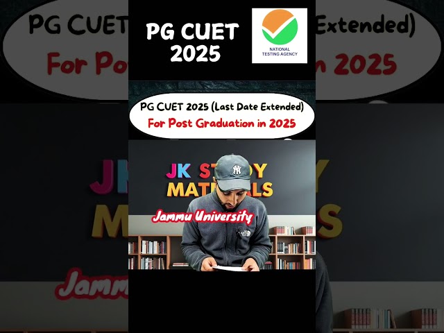 PG CUET 2025 - For Post Graduation in J&K or Top Universities of India #cuetpg #cuet