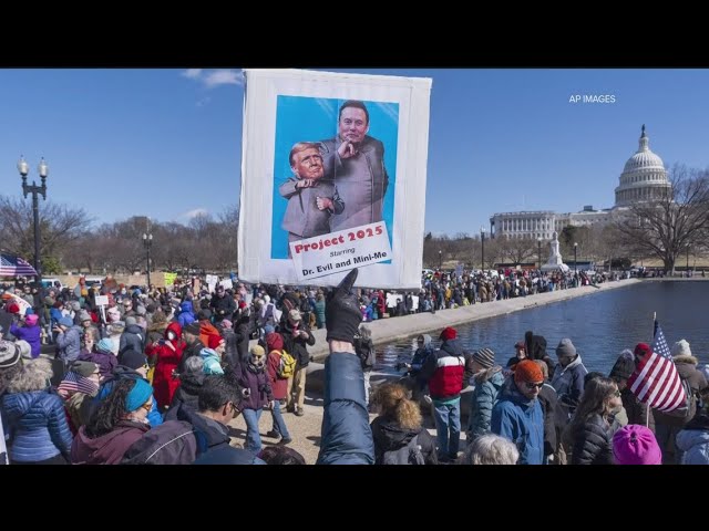 Protests erupt over Trump's policies on President's Day