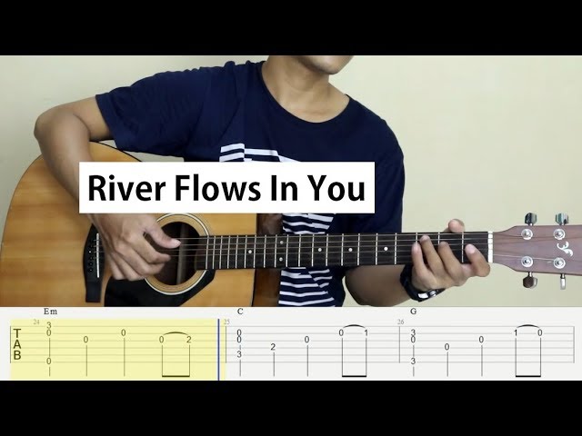 Fingerstyle Guitar - River Flows In You  (Yiruma) - TAB Tutorial.