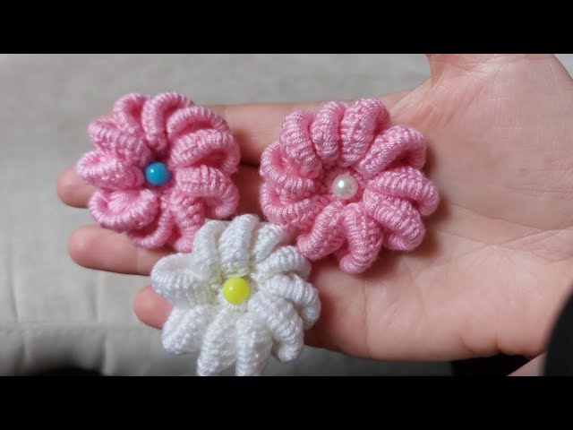 Beautiful Tunisian Crochet Flower Very easy #crochetflower #pattern #crocheting #handmade