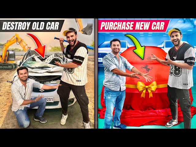 I destroyed my cameraman’s OLD CAR & GIFTED him a NEW CAR😱