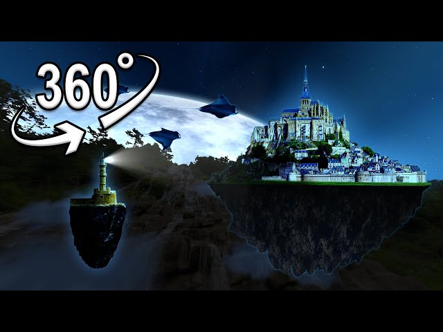 floating castle in the Moonlight | VR 360°