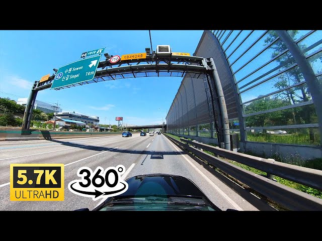 VR 360 5.7k | Running and Jogging Music with Gyeongbu (Seoul-Busan) Expressway | Korea VR Travel