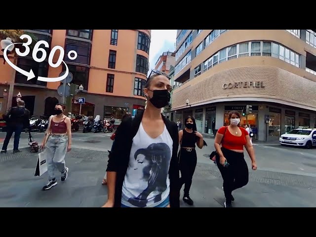 360° Walking Video. Virtual Reality. Canary Islands, Las Palmas, Vegueta