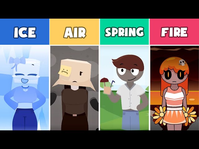 Incredibox Cool As Ice Vs. Dusty Like Air  Vs. Mild As Spring Vs. Warm Like Fire | All Elemental