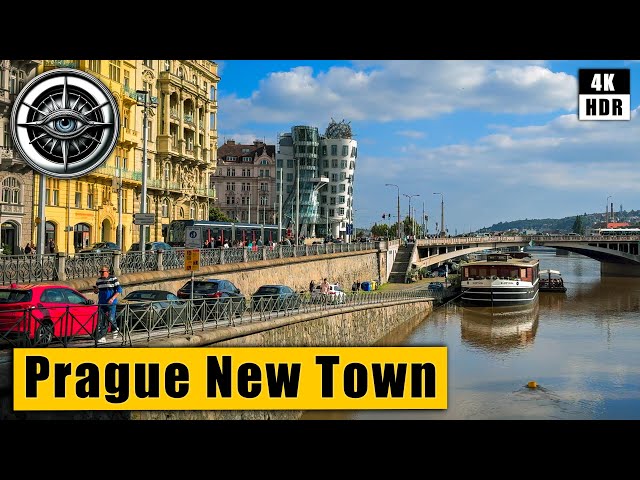 Walking Tour of Prague's New Town Streets 🇨🇿 Czech Republic 4k HDR ASMR