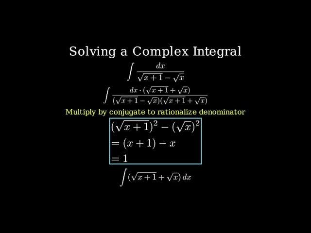 Q10.How to Solve ∫ 1 / (√(x+1) - √x) dx? 🤔