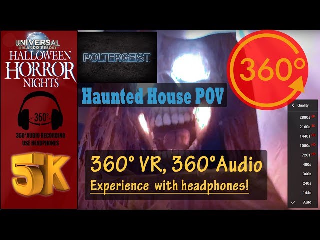 Poltergeist Haunted House - HHN2018, Universal Studios Orlando  [5K 360° | 360° Audio]