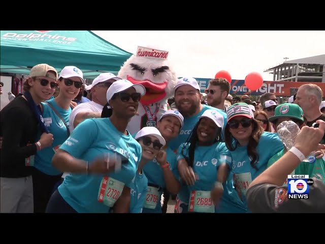 Miami Dolphins hold 15th annual cancer challenge 5K to raise money for research