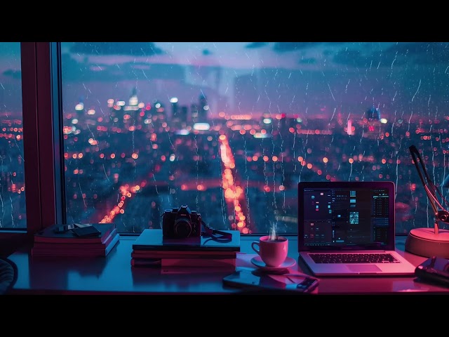 City View Rainy Night LoFi Soft Rain Sleep Music For Deep Rest