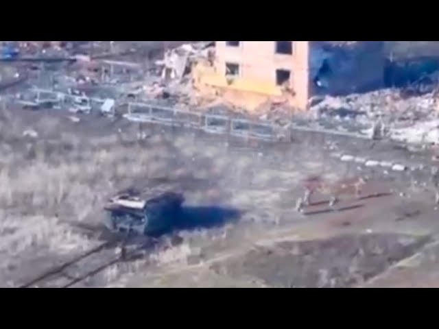 T-72 "Tsar-Mangal" tank with infantry, assault battle in Donbass