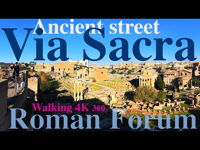 Ancient street Via Sacra  Roman Forum 4K 360