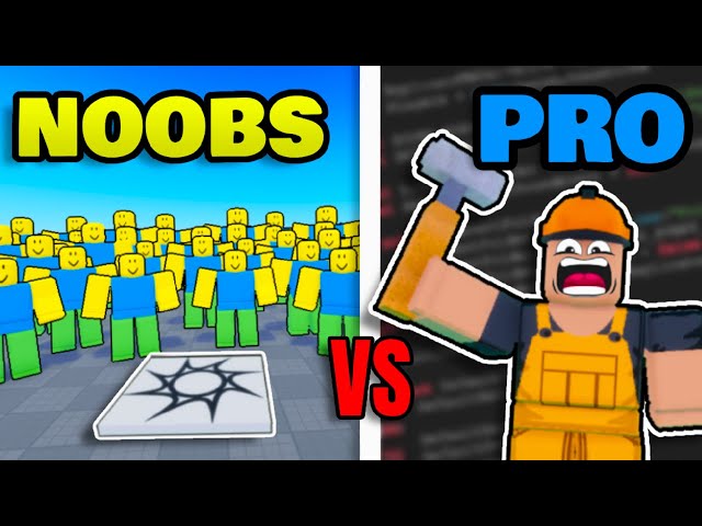 50 Noobs VS 1 Pro Developer Make a Roblox GAME