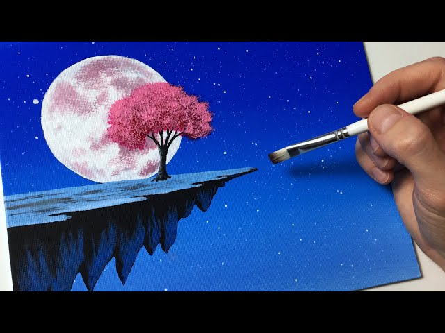 Easy Night Sky for Beginners | Acrylic Painting Tutorial Step by Step