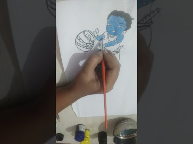 Krishna drawing #shorts #viral #youtube #shortsvideo   #art #drawing #krishna