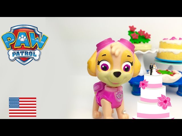 Paw Patrol Skye and Chase get ready for Wedding before get Married Cake Tasting and Spa Day