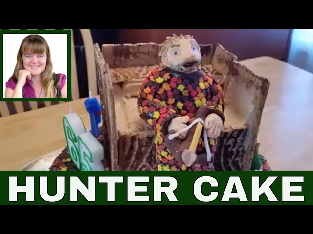 How To Make A Hunting Cake ( With A Tree Stand & A Crossbow Hunter Cake Topper )