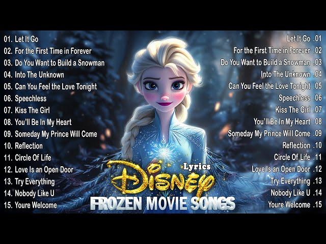 List Of Best Disney Frozen Movie Soundtracks❄️Disney Lyrics Songs ☃️ Let It Go, Love Is an Open Door