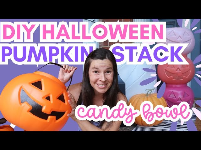 EASY Halloween DIY Viral TJ Maxx Stacked Pumpkin Candy Bowl Tutorial