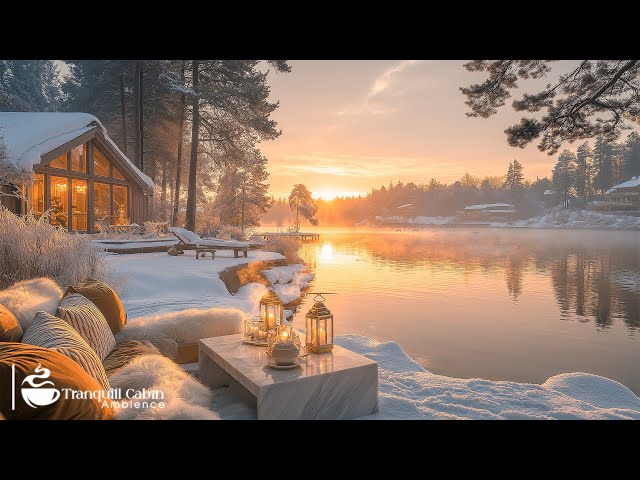 Charming Sunset By The Lake 🎻 Soothing Piano Jazz Music in Lakeside for Working, Relaxing, Studying