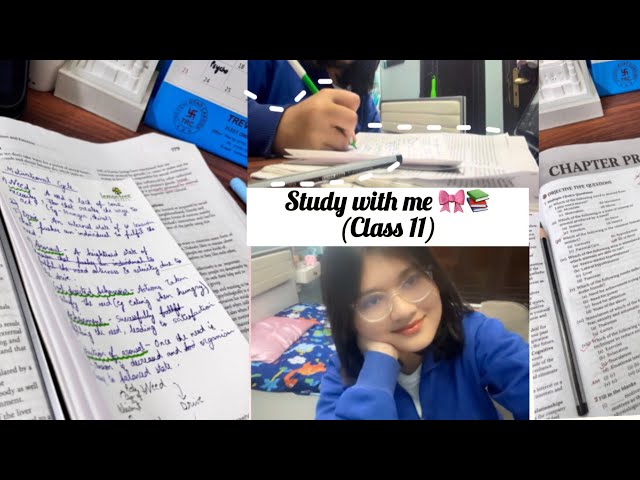 study with me for my finals 📚🎀 class 11 study vlog 📖 psychology :) productive :)