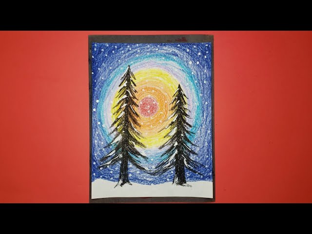 Elementary Art: Winter Tree Drawing