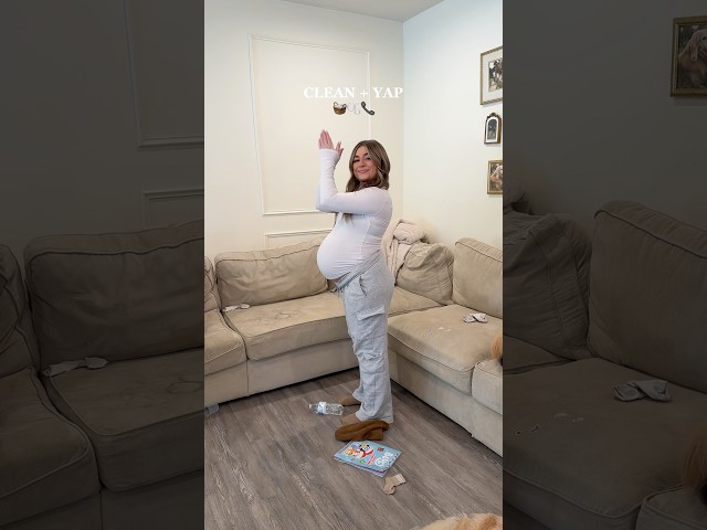 cleanin + yappin!! fingers crossed it’s almost baby time 😬🤞🏼 #pregnancy #momlife #cleaningvideo