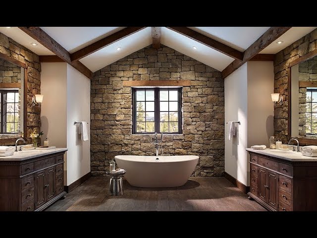 Exquisite and Inspired Bathrooms with Stone Walls