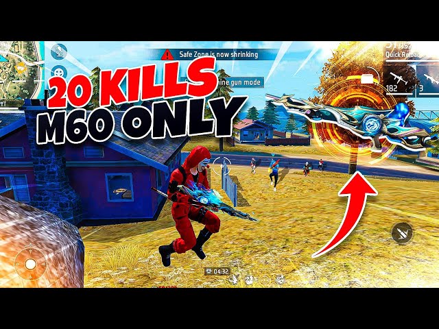 M60 से Solo Vs Squad 20 Kills Overpowered Gameplay 🔥 - Free Fire Max