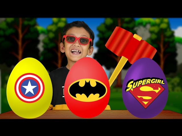 Surprise Eggs SuperHeroes | Kids songs & Nursery rhymes - Cucudu and Kuku