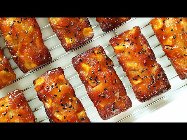 🍠 A luxury dessert made with sweet potatoes! Sugar glazed sweet potato financier recipe