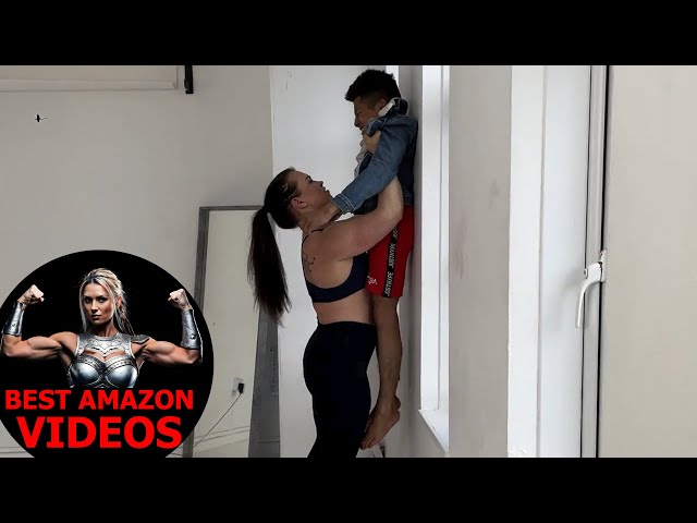 THE GIANT BODYBUILDER VS THE LITTLE GUY! Tall woman lift and carry