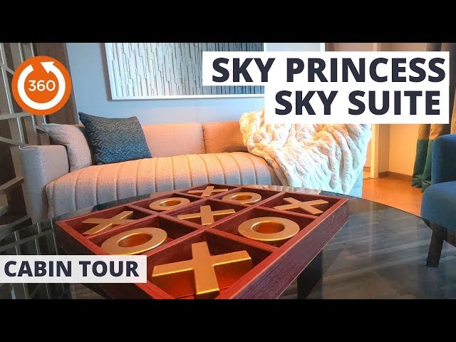 Largest balcony at sea on the Sky Princess - Sky Suite in 360 VR