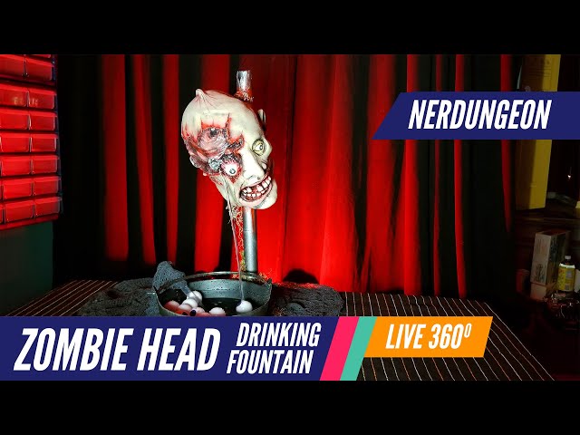 Zombie Head Drink Fountain | 360 Live Stream