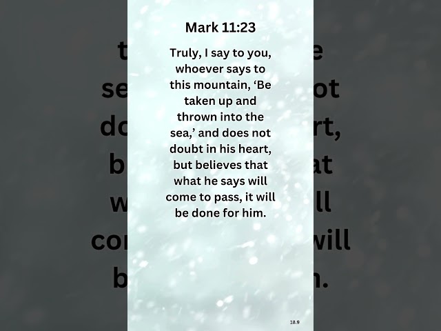 Journey of faith and spiritual growth | Mark 11:23 Daily Bible Verse